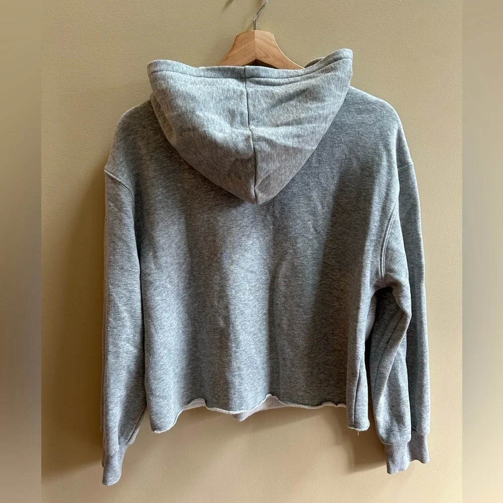 Art Class by Target Girls Cropped Gray Fleece Hooded Sweatshirt Size XXL (18)